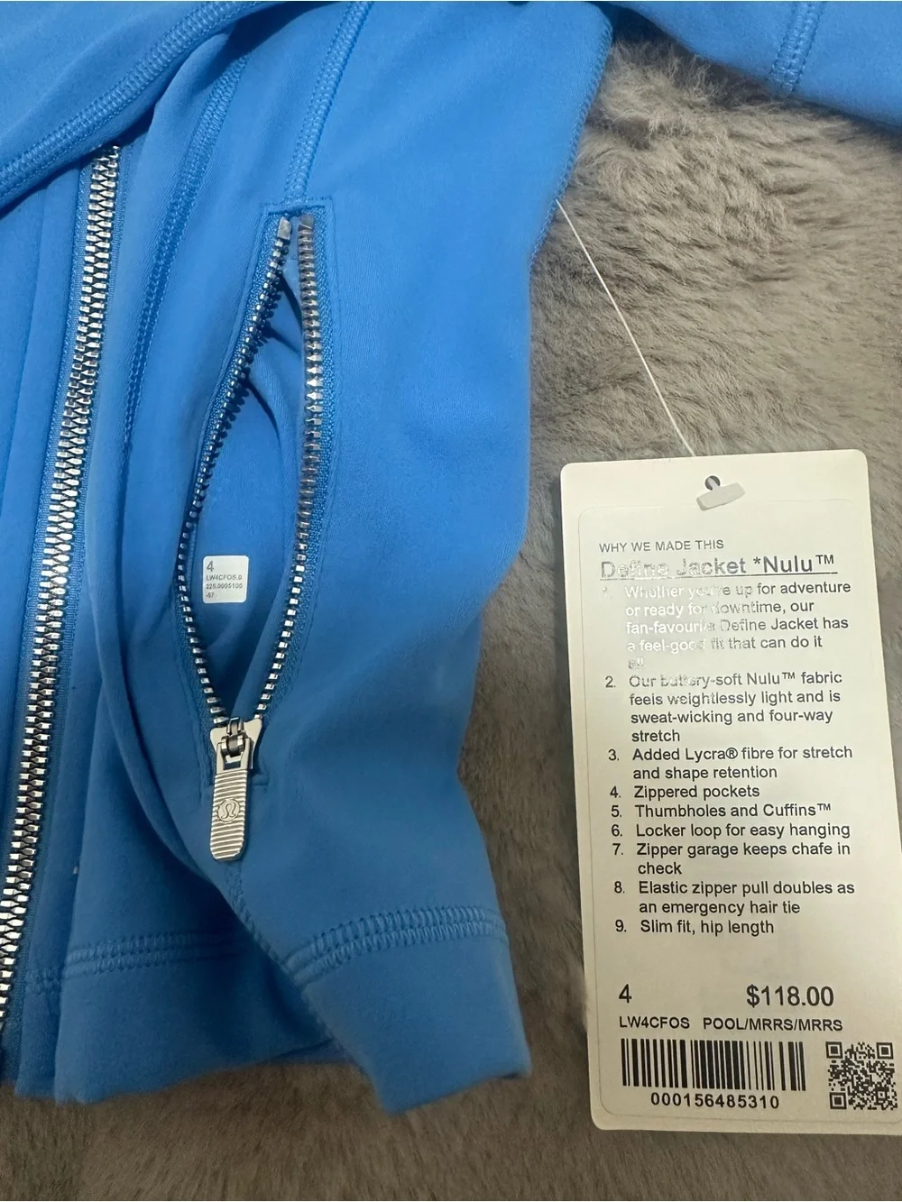 NWT Lululemon Define Jacket Nulu Size 4 Pool /Mirror Silver - Picture 3 of 5